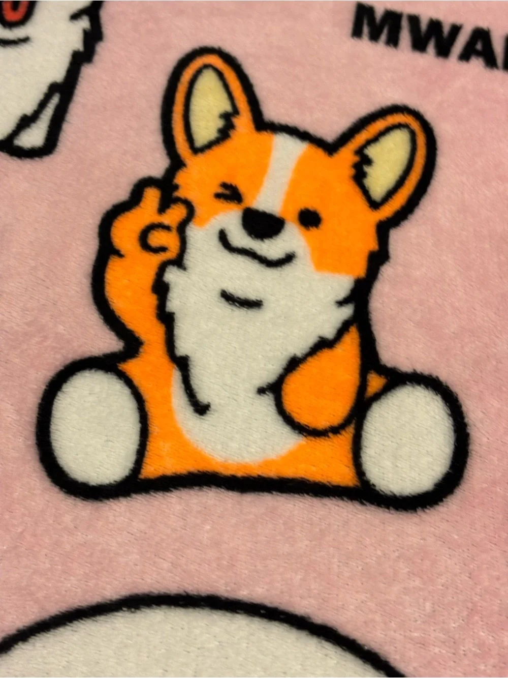 Corgi Love Pink Orange Fleece Throw Blanket Dog Lovers Cozy Lightweight